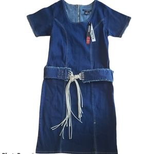Stretch denim / jean dress, dark wash, NWT, Sz S